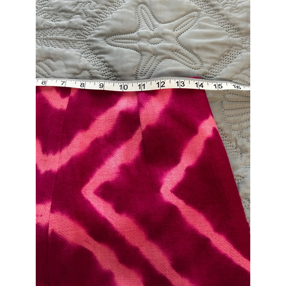 Jade Hot Pink Tie Dye Fringe Hem Skirt Size M Wool Lined - Picture 11 of 12